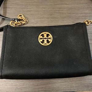 Tory Burch Black Leather Cross Body Bag